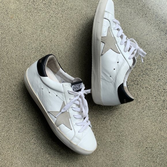 Golden Goose Shoes - Golden Goose White & Black Superstar Sneakers sz 6